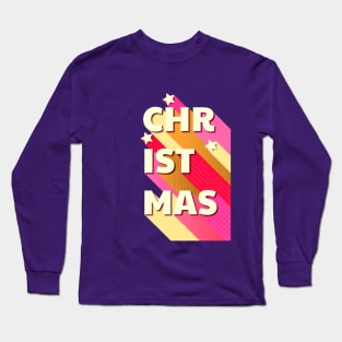Christmas retro typography Long Sleeve T-Shirt
